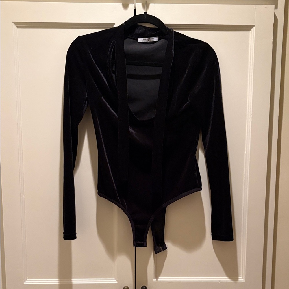 Glamorous Black Long Sleeve Bodysuit